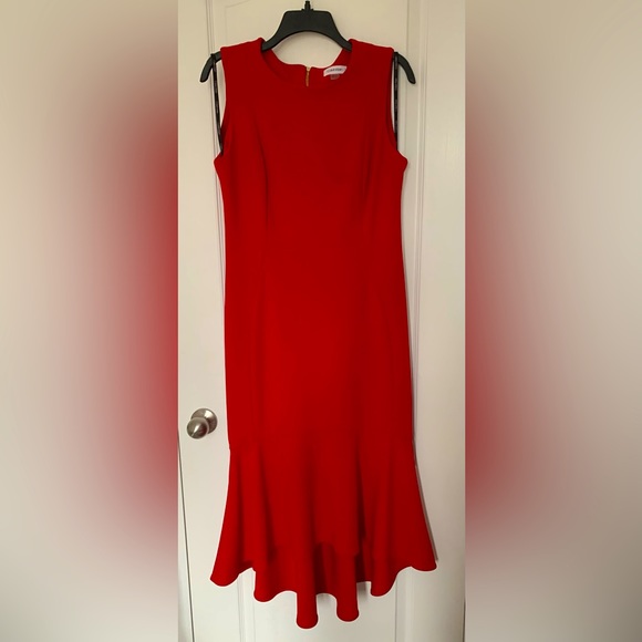 Below the knee red Calvin Klein red dress - Picture 1 of 3